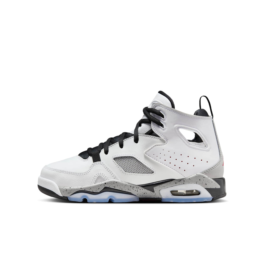 [555472-102] Grade School Air Jordan FLIGHT CLUB 91 GS 'WHITE METALLIC SILVER'