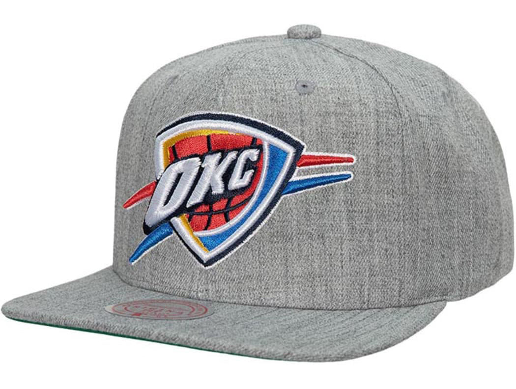 MENS MITCHELL & NESS NBA TEAM HEATHER 2.0 SNAPBACK THUNDER