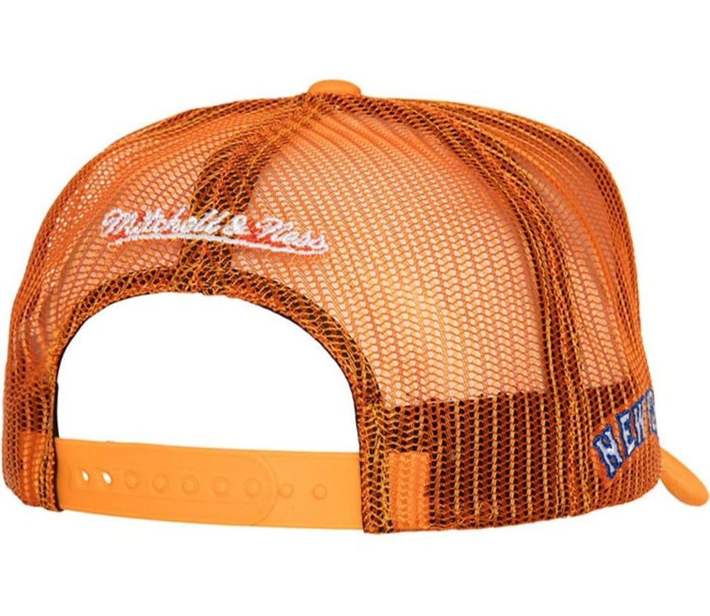 MENS MITCHELL & NESS MLB CURVEBALL TRUCKER COOP METS - ORANGE