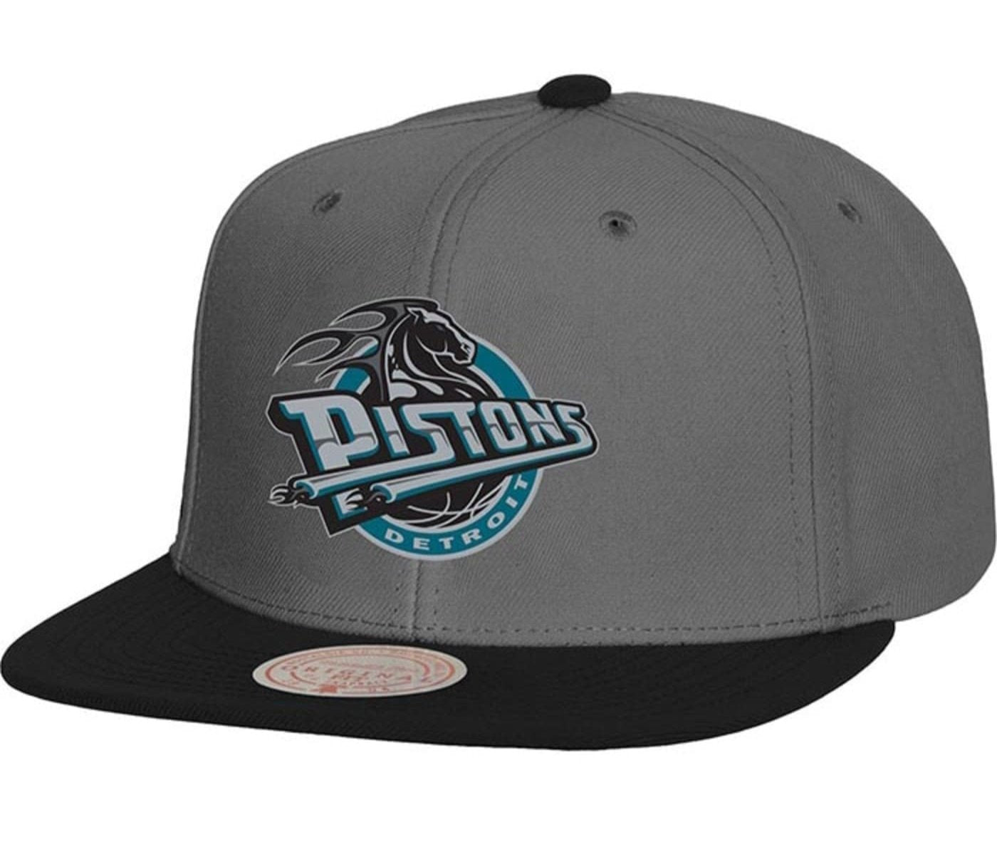 MENS MITCHELL & NESS NBA STORM FRONT SNAPBACK HWC PISTONS - GREY