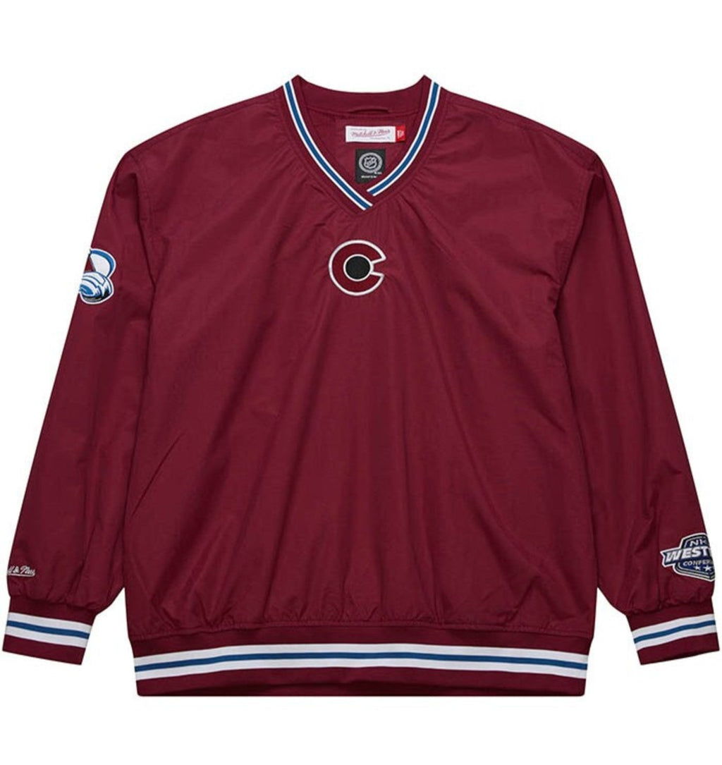 MENS MITCHELL & NESS NHL CLASSIC NYLON PULLOVER CURRENT LOGO AVALANCHE