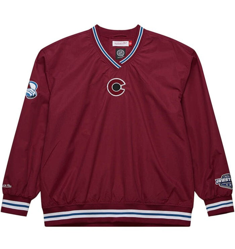 MENS MITCHELL & NESS NHL CLASSIC NYLON PULLOVER CURRENT LOGO AVALANCHE