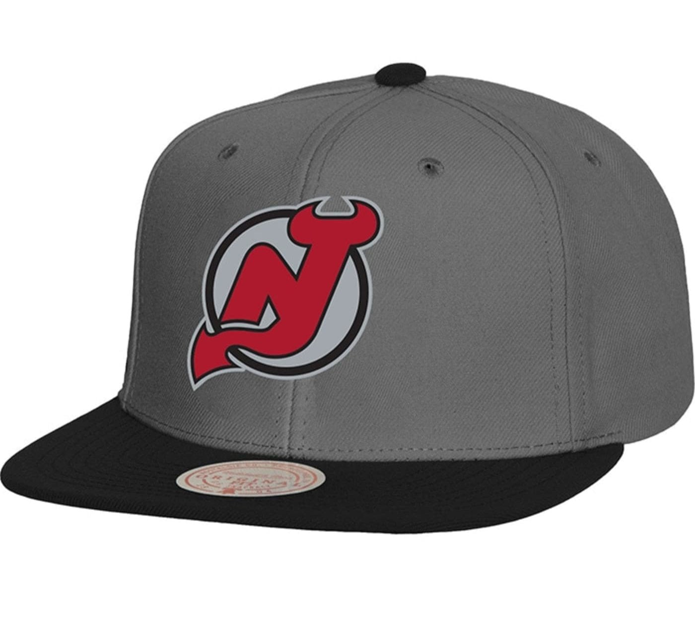 MENS MITCHELL & NESS NHL STORM FRONT SNAPBACK DEVILS - GREY