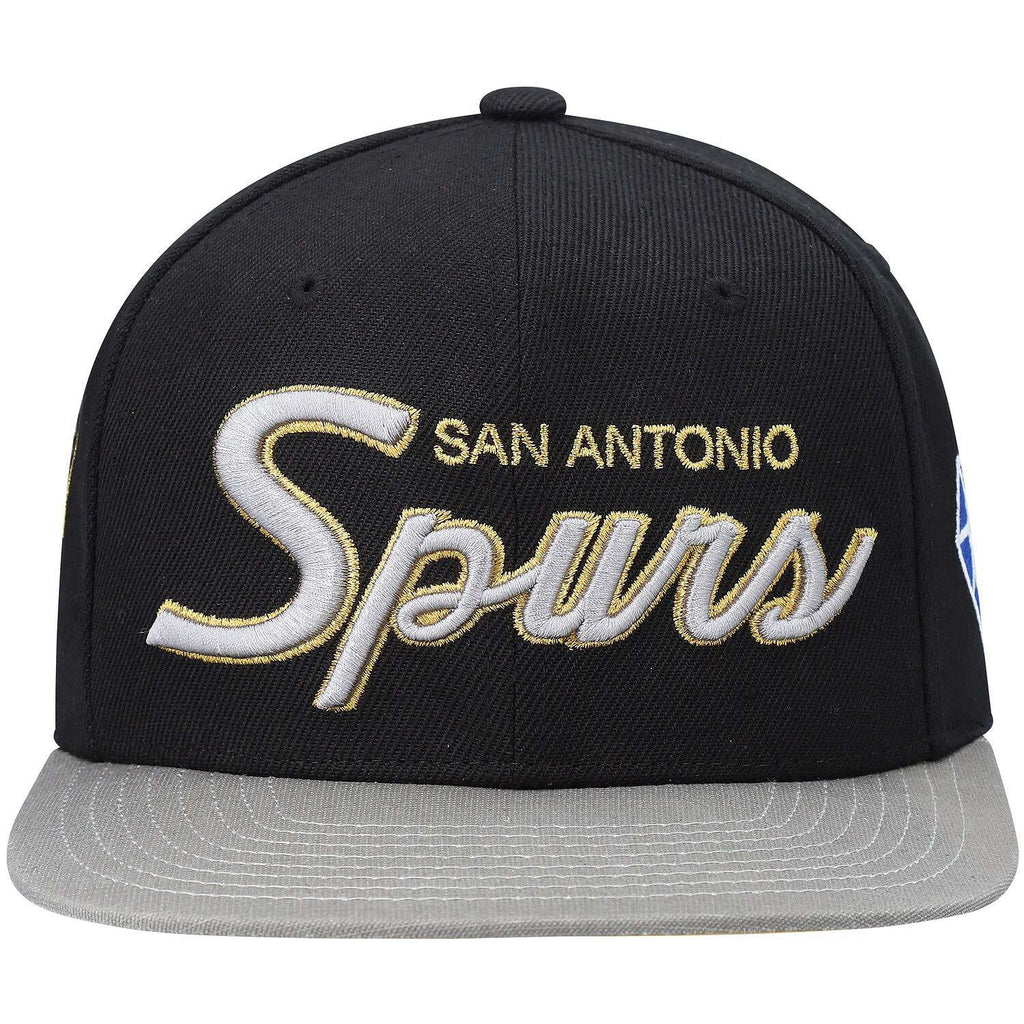 MENS MITCHELL & NESS NBA 75TH GOLD SNAPBACK SPURS - BLACK