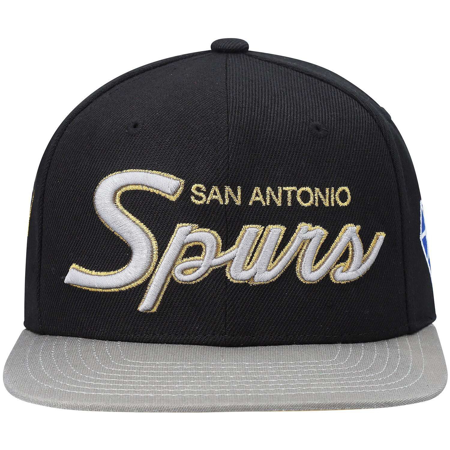 MENS MITCHELL & NESS NBA 75TH GOLD SNAPBACK SPURS - BLACK