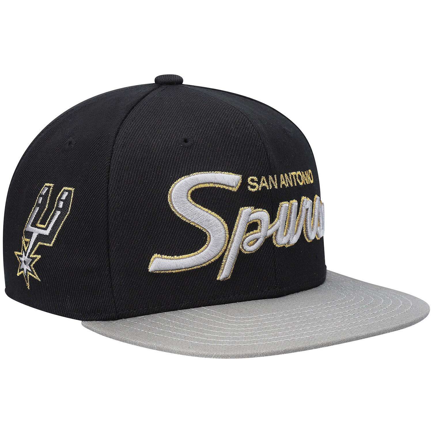 MENS MITCHELL & NESS NBA 75TH GOLD SNAPBACK SPURS - BLACK
