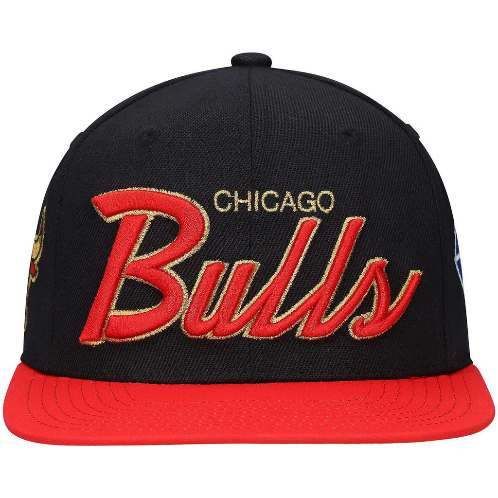 MENS MITCHELL & NESS NBA 75TH GOLD SNAPBACK BULLS - BLACK