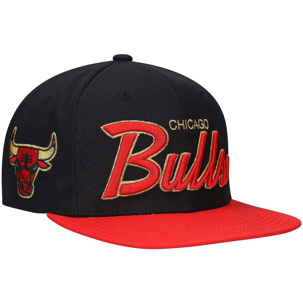 MENS MITCHELL & NESS NBA 75TH GOLD SNAPBACK BULLS - BLACK
