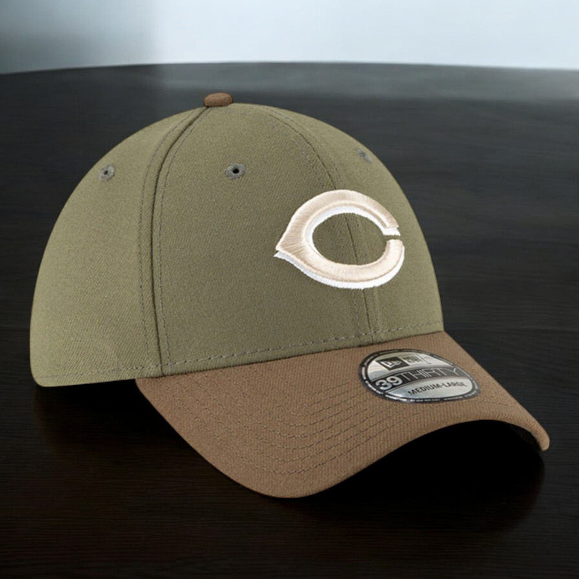 [11458835] Mens New Era MLB CINCINNATI REDS 3930 STRETCH FIT - OLIVE/BROWN