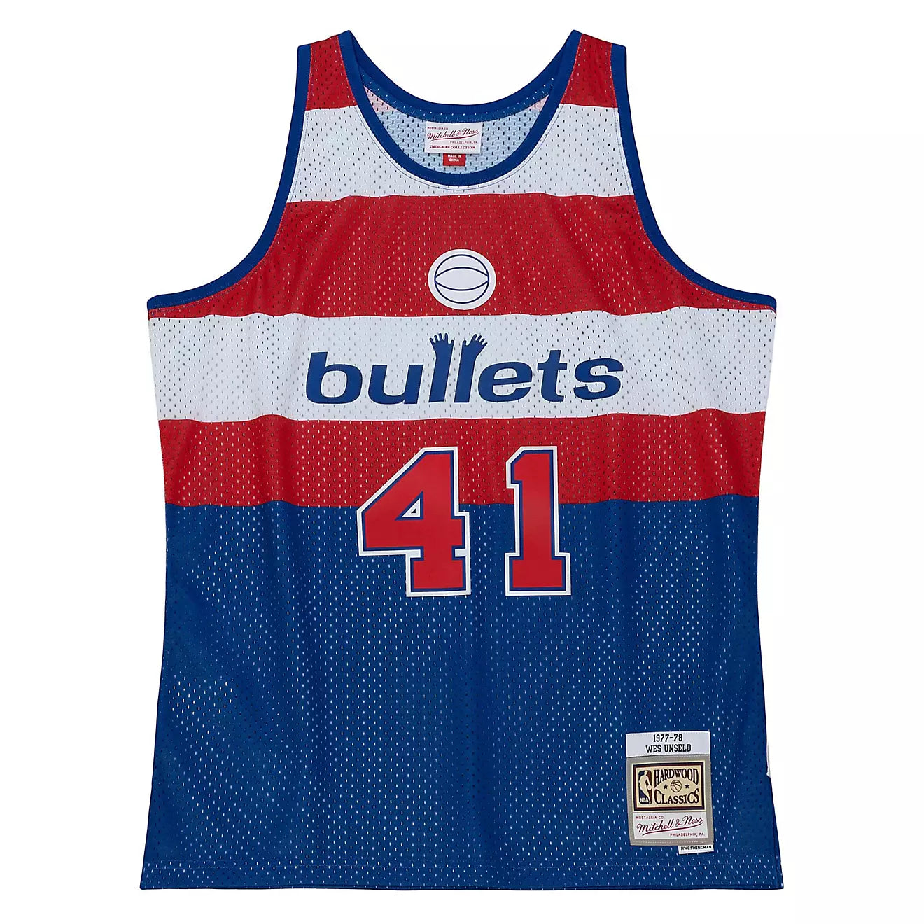 MENS MITCHELL & NESS NBA SWINGMAN JERSEY BULLETS 1977 WES UNSELD