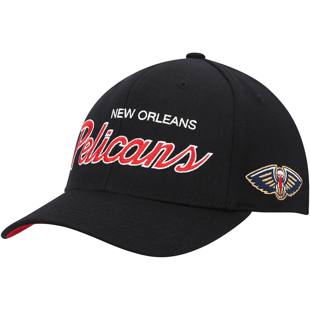 MENS MITCHELL & NESS NBA TEAM SCRIPT 2.0 STRETCH SNAPBACK PELICANS