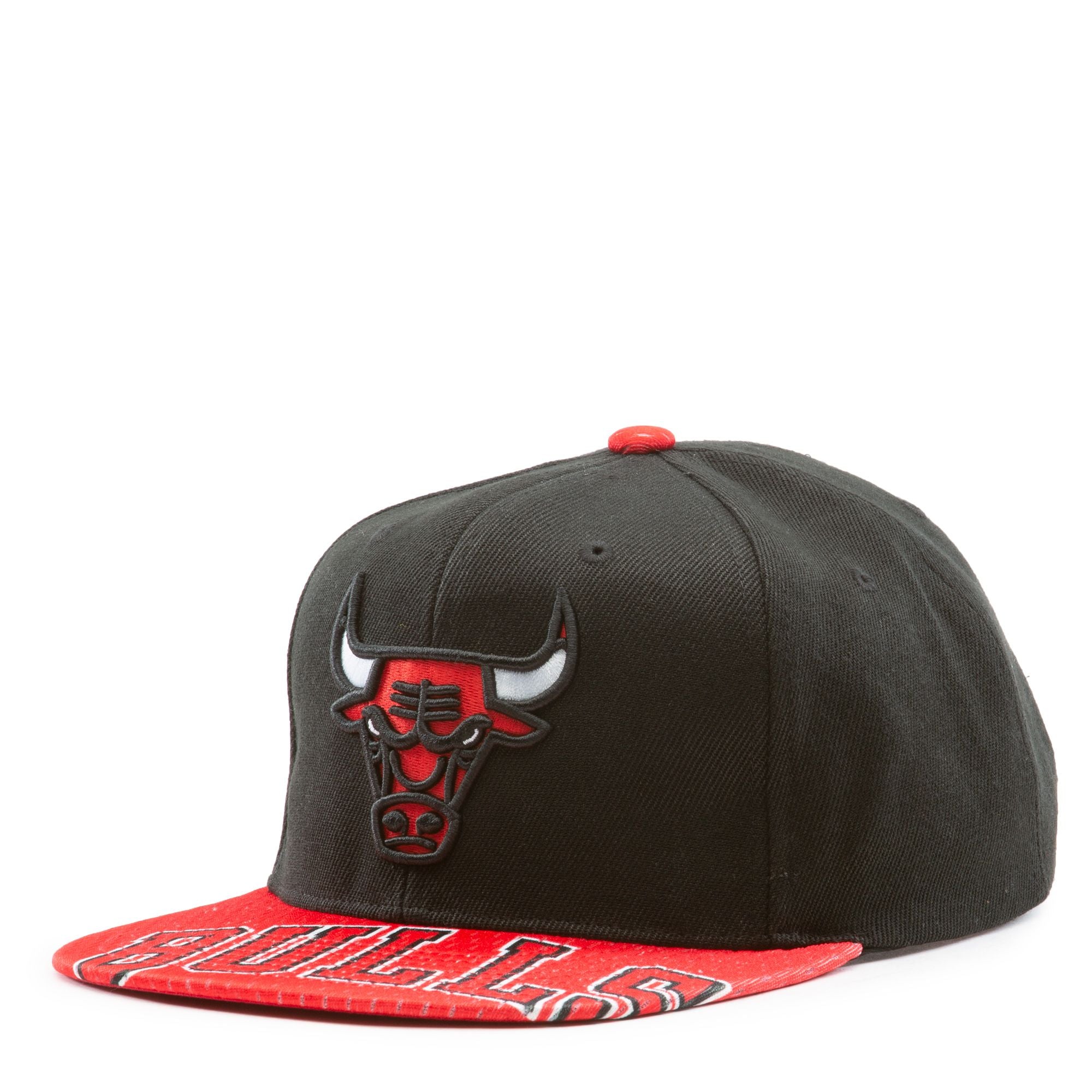 MENS MITCHELL & NESS NBA SNAPSHOT SNAPBACK BULLS - BLACK-RED