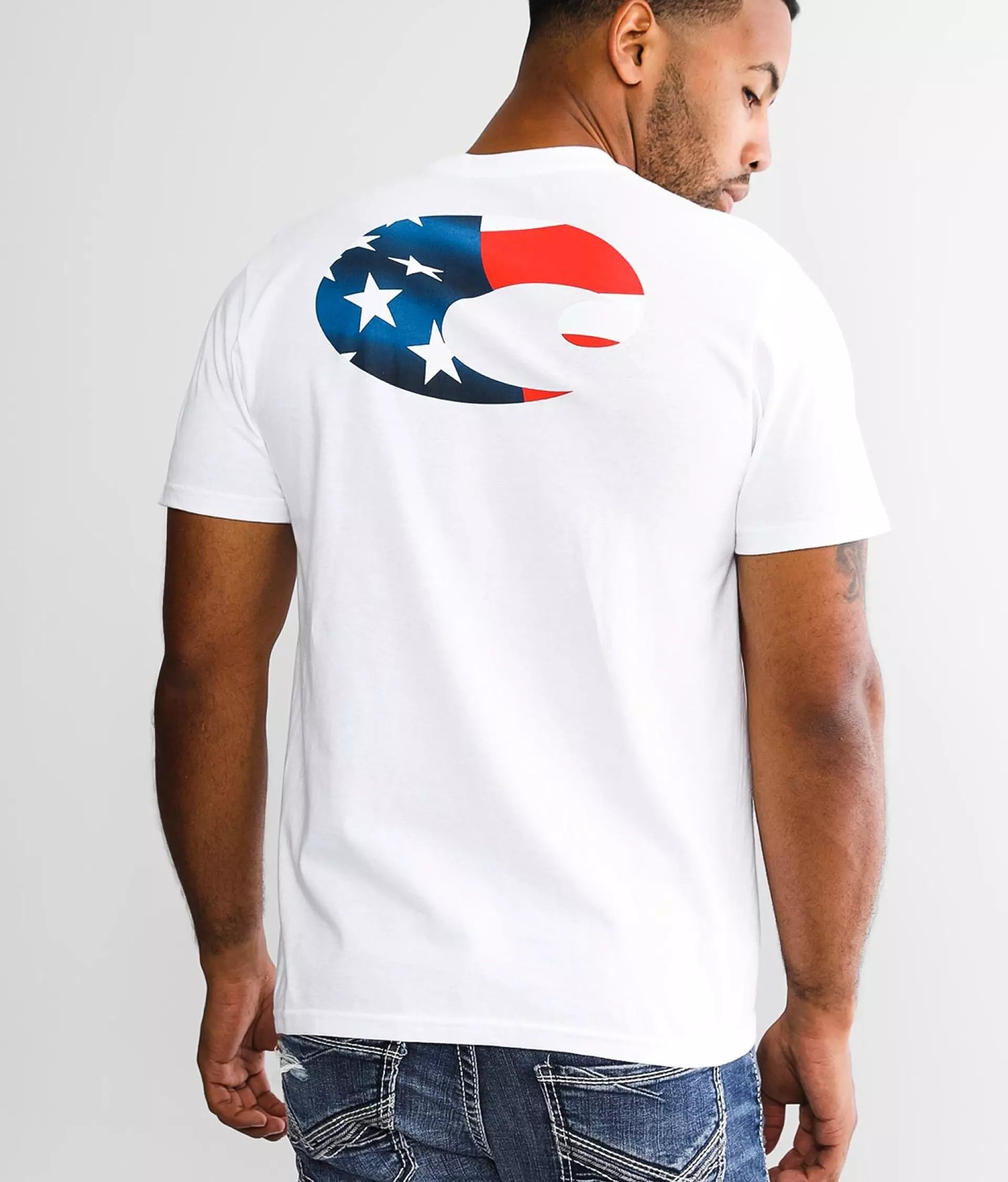 [FQA400605-100] MENS COSTA FLAG SHORT SLEEVE CREW