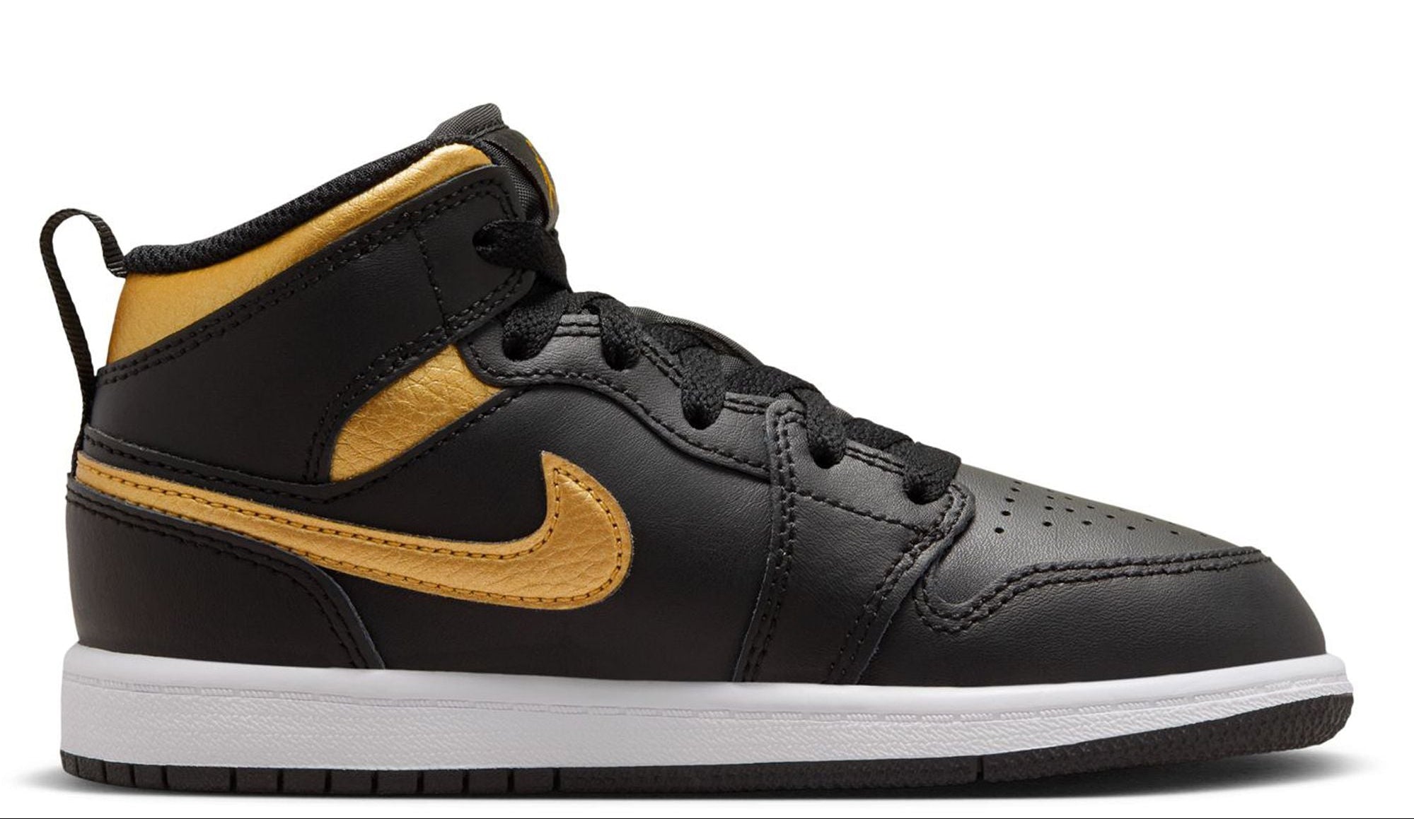 [DQ8424-071] PRESCHOOL AIR JORDAN RETRO 1 MID 'METALLIC GOLD BLACK (PS)'