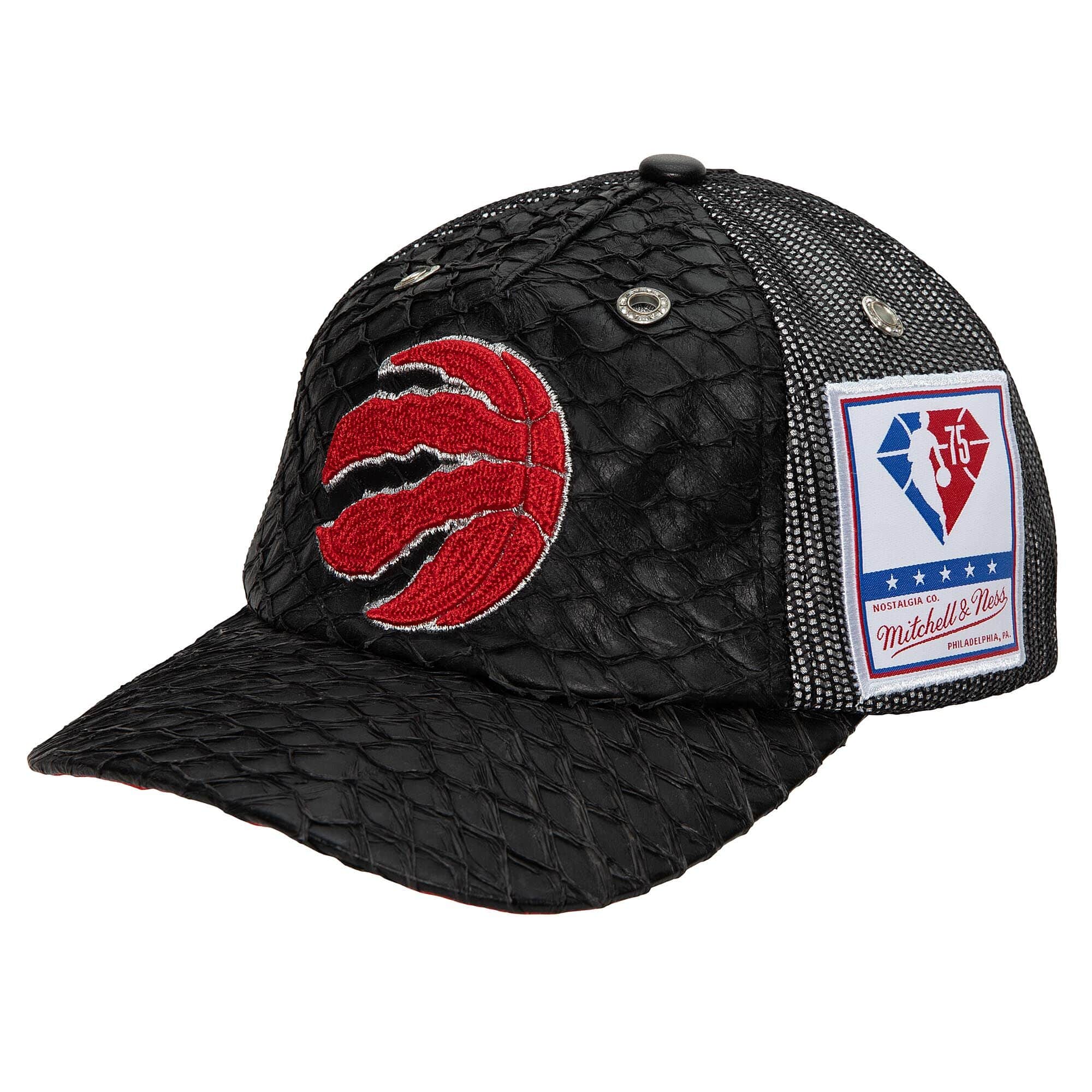 Mens MITCHELL & NESS NBA 75TH PLATINUM LUX TRUCKER RAPTORS