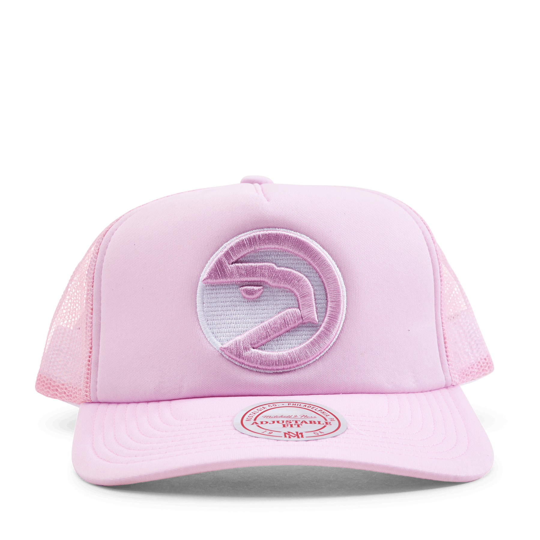 MENS MITCHELL & NESS NBA PASTEL TRUCKER SNAPBACK HWC HAWKS - PINK