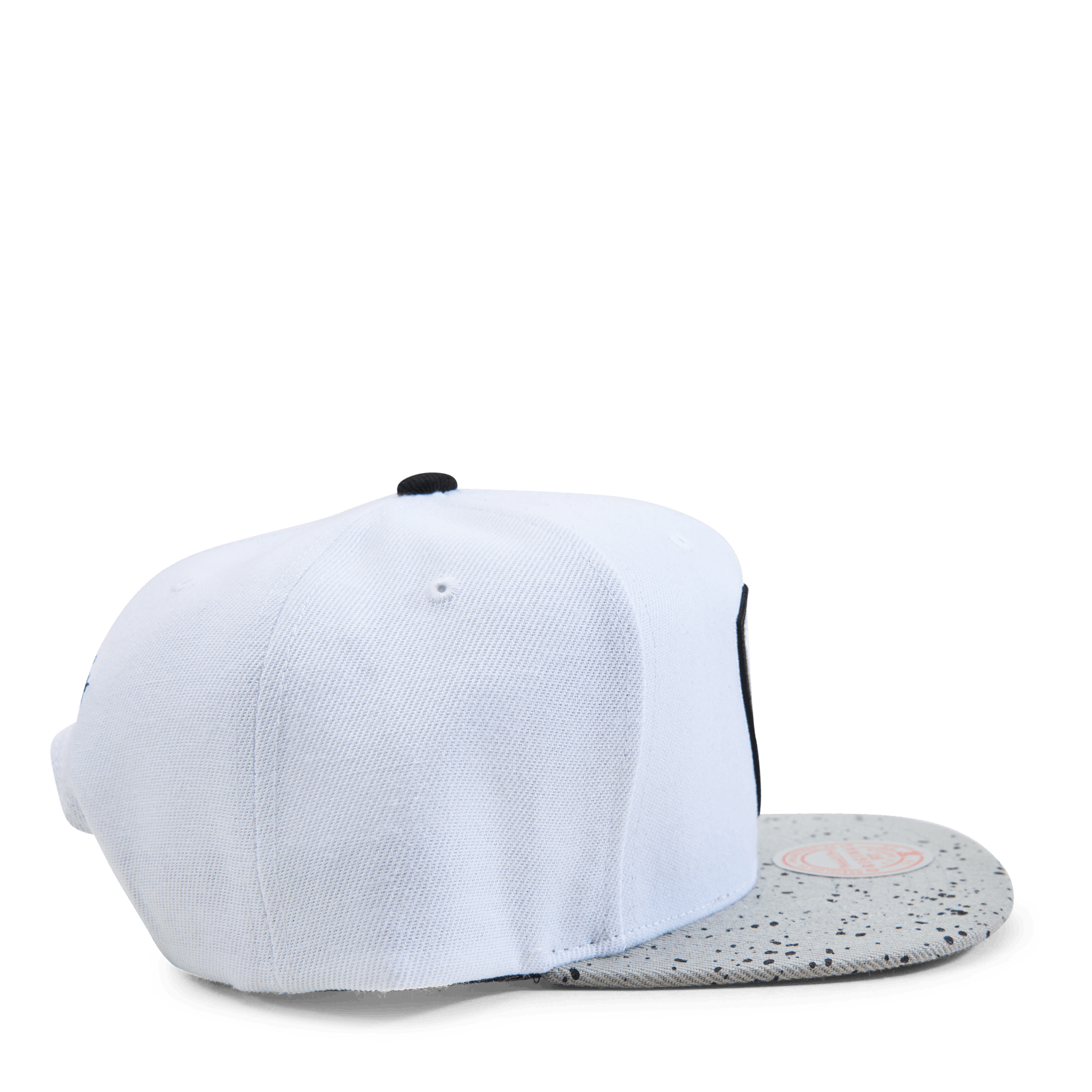 MENS MITCHELL & NESS NBA CEMENT TOP SNAPBACK NETS - WHITE-SILVER