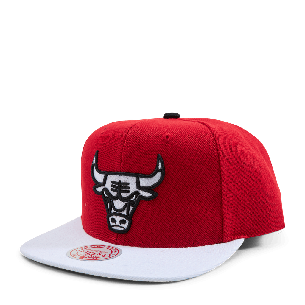 MENS MITCHELL & NESS NBA CARDINAL RED 2 TONE SNAPBACK BULLS - RED-WHITE