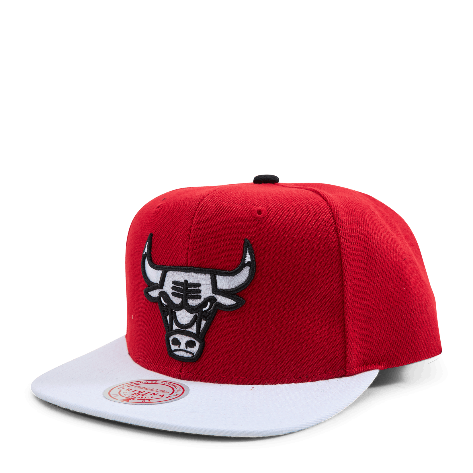 MENS MITCHELL & NESS NBA CARDINAL RED 2 TONE SNAPBACK BULLS - RED-WHITE