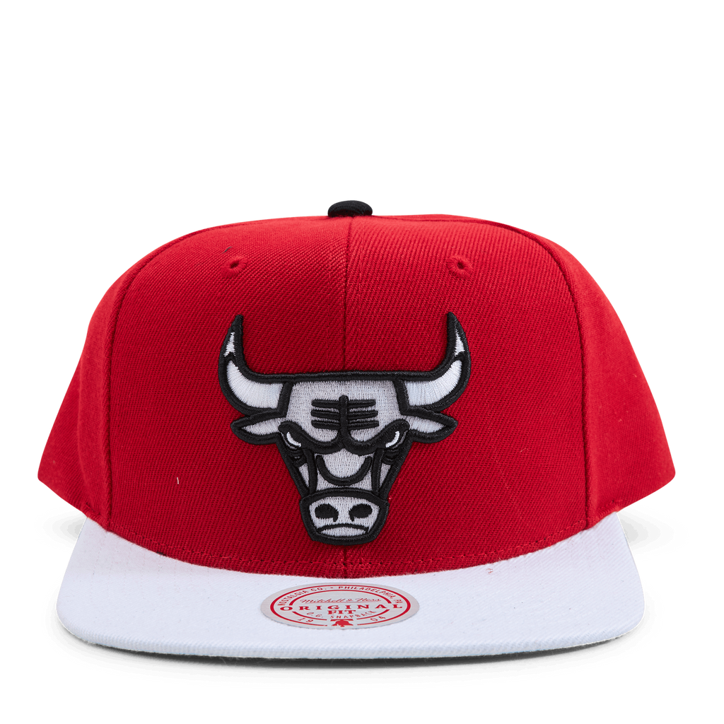 MENS MITCHELL & NESS NBA CARDINAL RED 2 TONE SNAPBACK BULLS - RED-WHITE