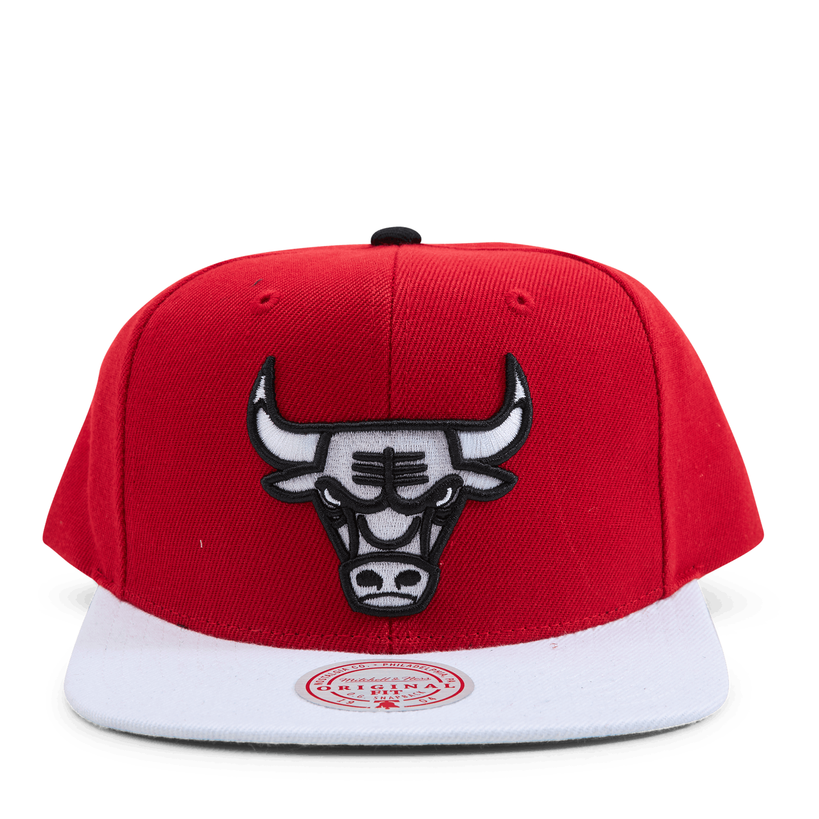 MENS MITCHELL & NESS NBA CARDINAL RED 2 TONE SNAPBACK BULLS - RED-WHITE
