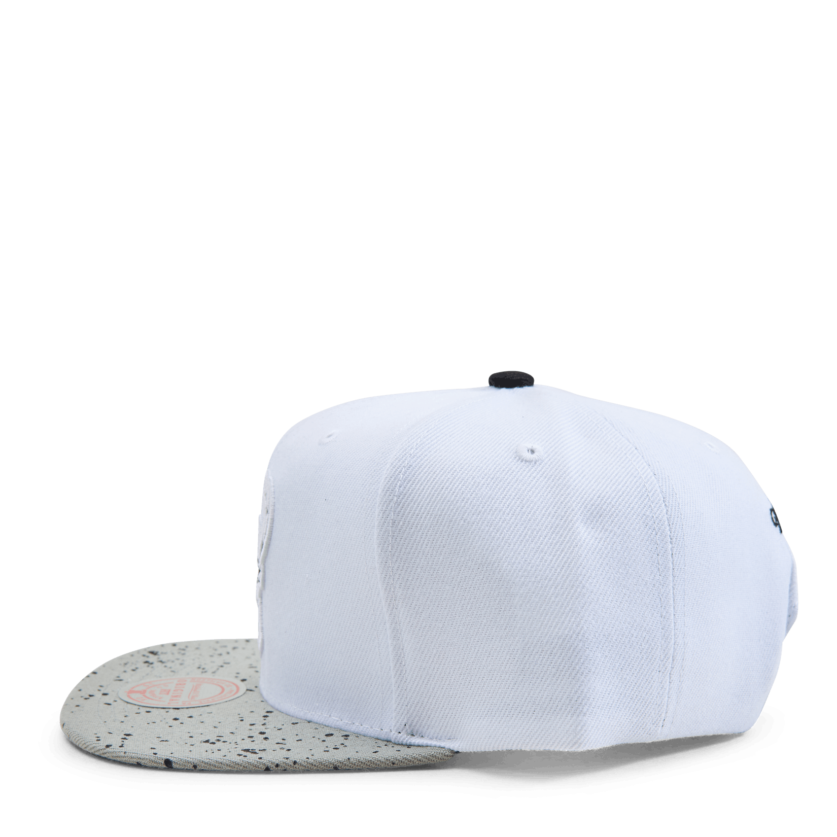 MENS MITCHELL & NESS NBA CEMENT TOP SNAPBACK BUCKS - WHITE-SILVER