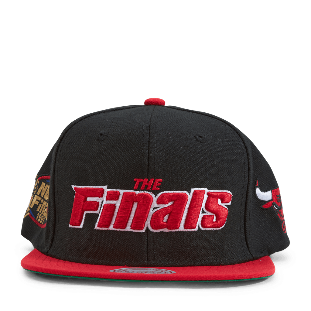 MENS MITCHELL & NESS NBA THE FINALS SNAPBACK BULLS - BLACK-RED