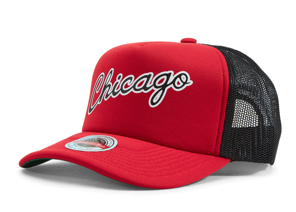 MENS MITCHELL & NESS NBA JERSEY HOOK TRUCKER HWC BULLS - RED
