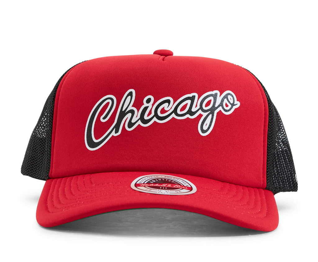 MENS MITCHELL & NESS NBA JERSEY HOOK TRUCKER HWC BULLS - RED