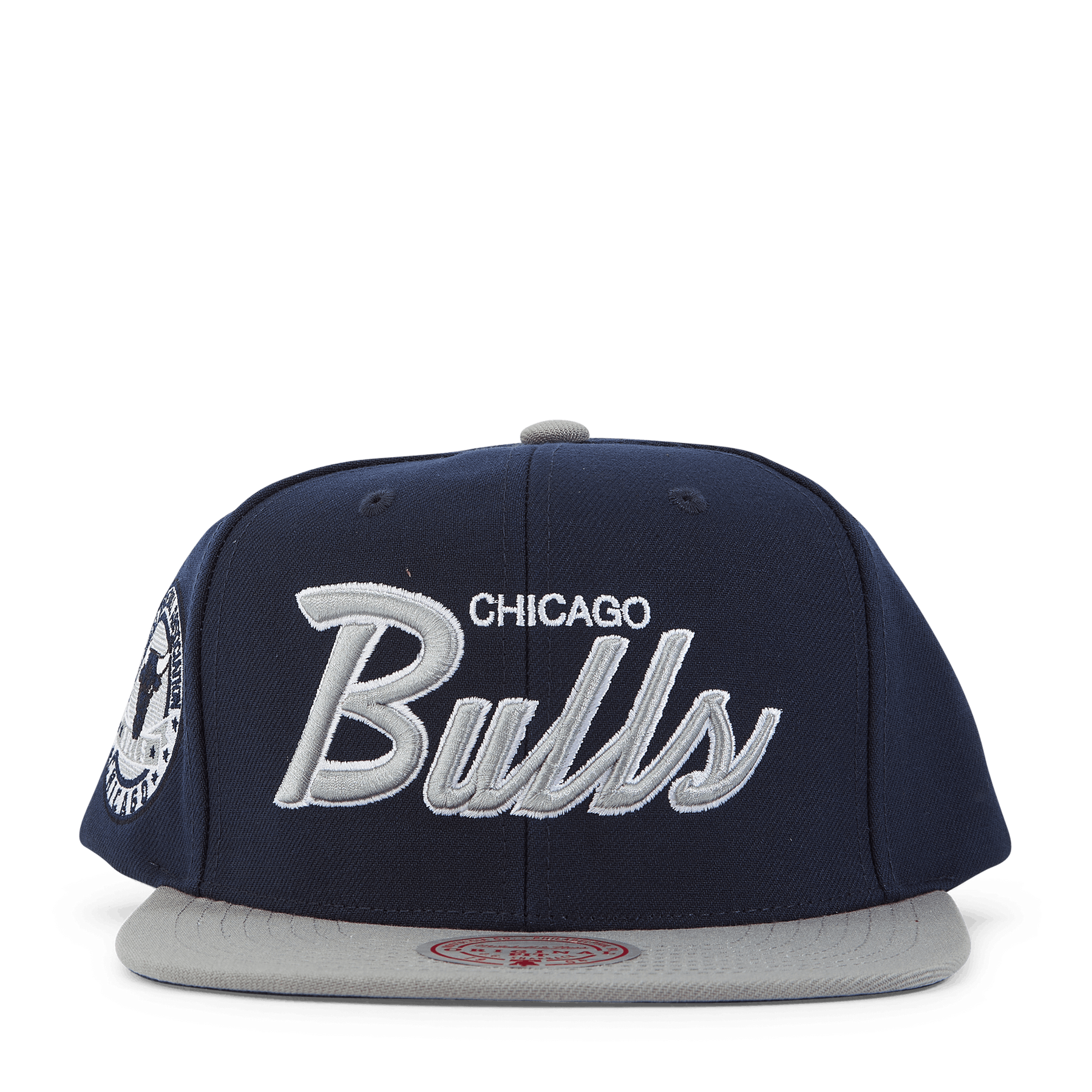 MENS MITCHELL & NESS NBA NAVY SPIRIT SCRIPT SNAPBACK BULLS - NAVY-GREY
