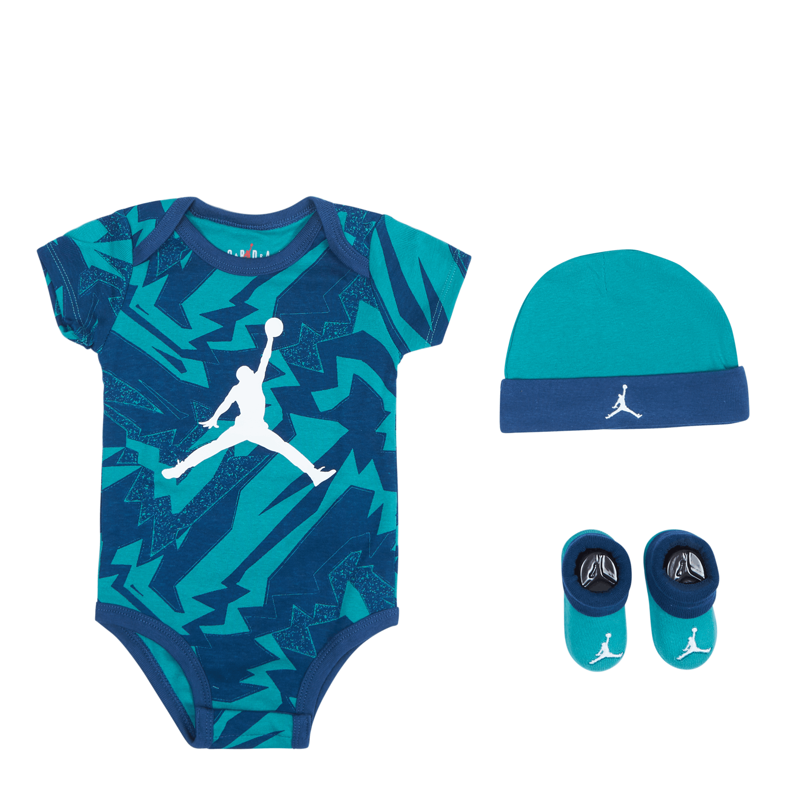 [NJ0539-U41] Baby Air Jordan Bodysuit, Hat and Booties 3-PC Box Set