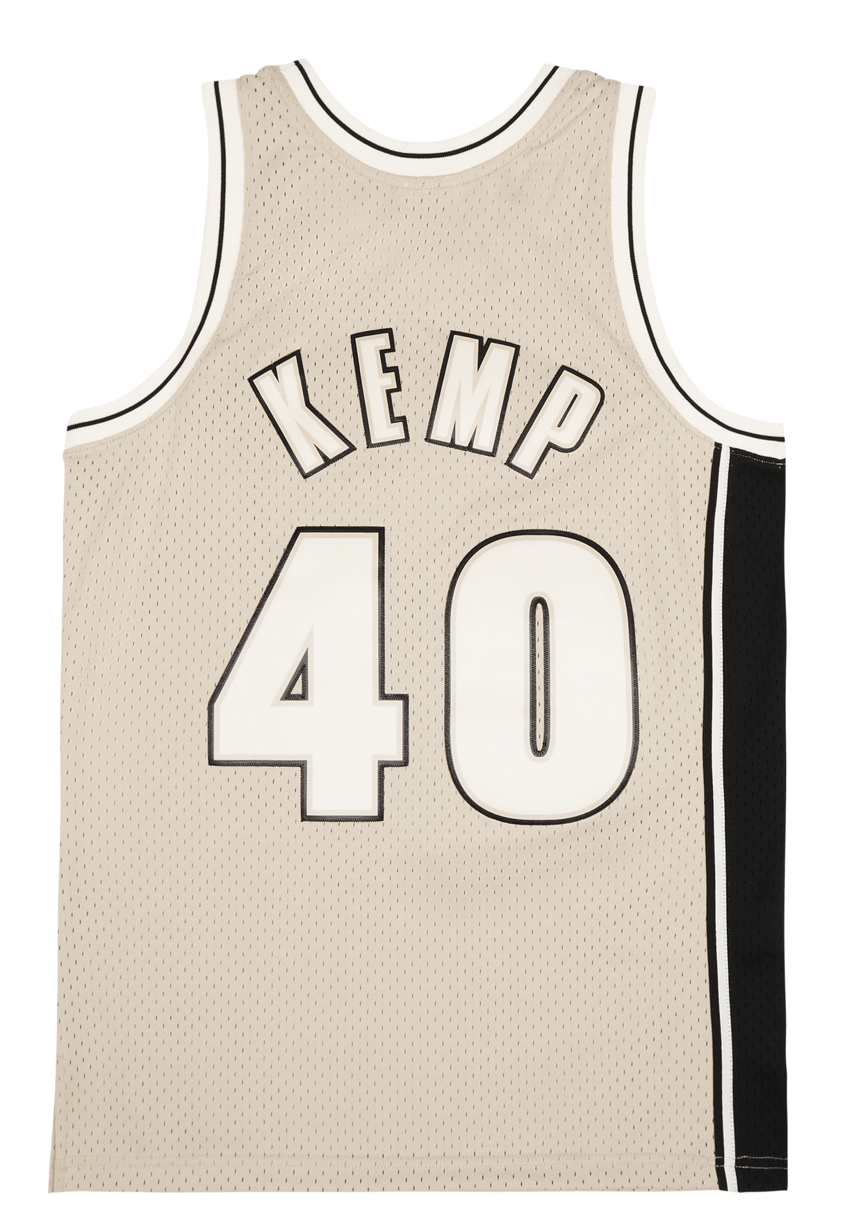 MENS MITCHELL & NESS KHAKI BLACK SWINGMAN JERSEY SUPERSONICS 1995 SHAWN KEMP