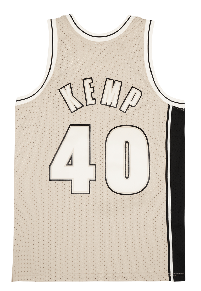 MENS MITCHELL & NESS KHAKI BLACK SWINGMAN JERSEY SUPERSONICS 1995 SHAWN KEMP