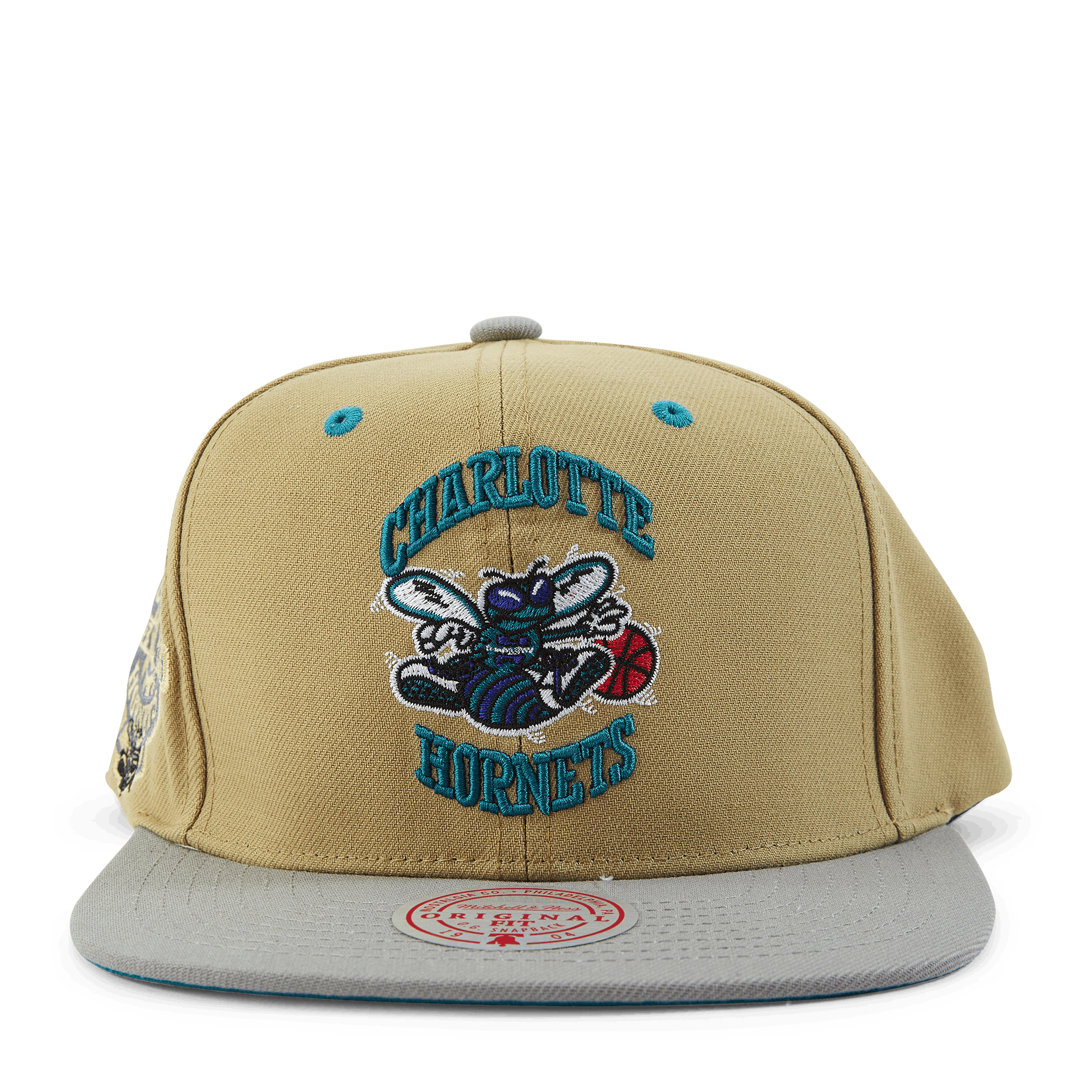 MENS MITCHELL & NESS NBA CLASSIC CANVAS SNAPBACK HWC HORNETS - TAN