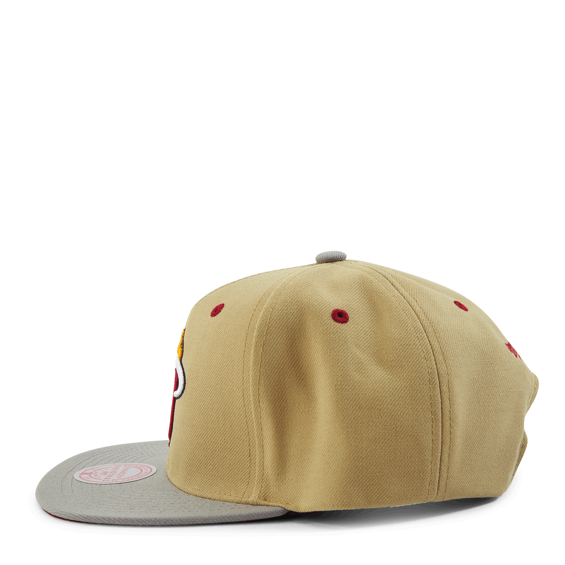 MENS MITCHELL & NESS NBA CLASSIC CANVAS SNAPBACK HEAT - TAN