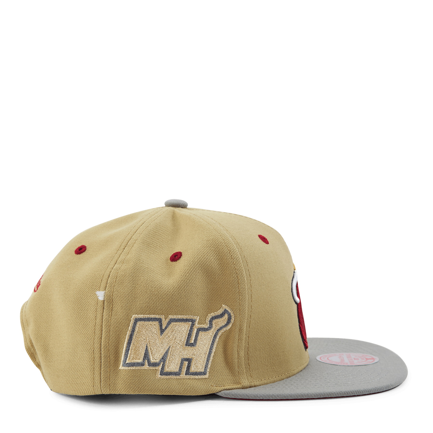 MENS MITCHELL & NESS NBA CLASSIC CANVAS SNAPBACK HEAT - TAN
