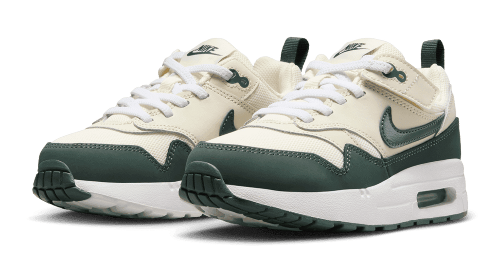 [DZ3308-107] PRESCHOOL NIKE AIR MAX 1 EASYON 'PALE IVORY WHITE VINTAGE GREEN'