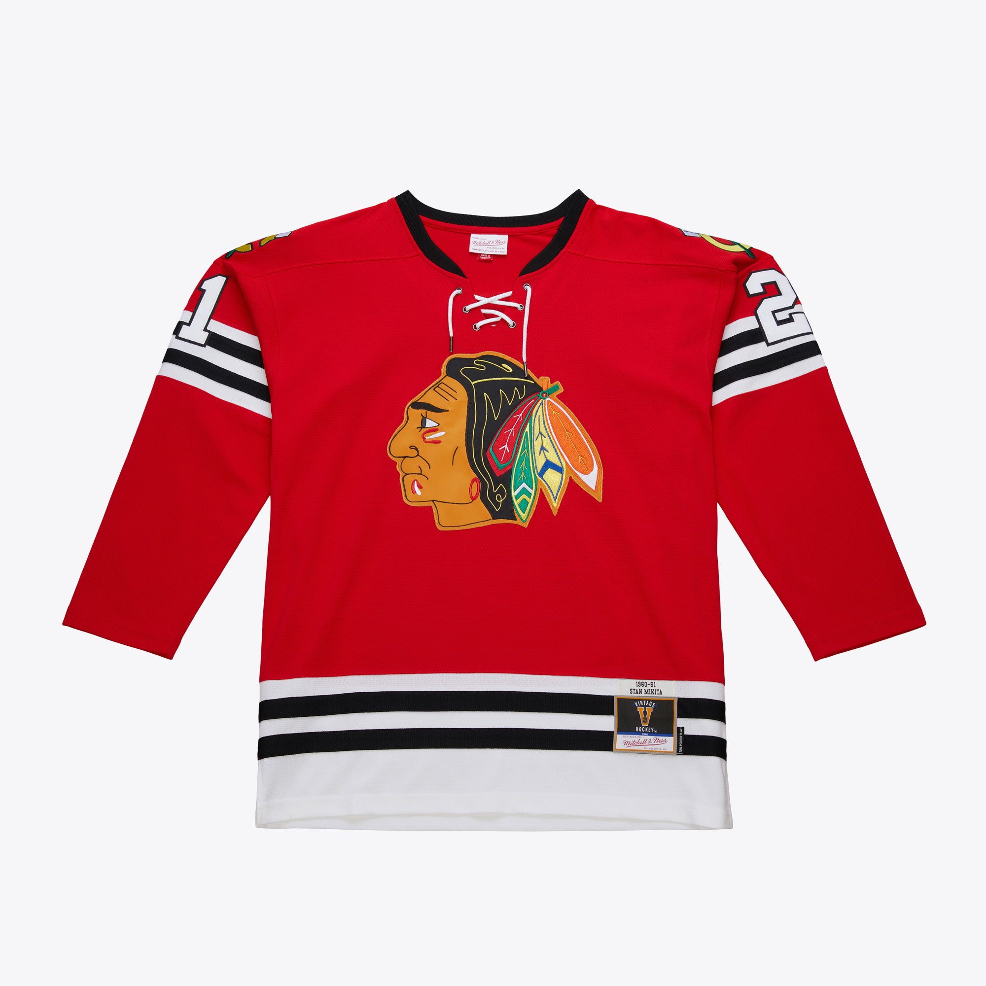 Mens Mitchell & Ness NHL DARK JERSEY BLACKHAWKS 1960 STAN MIKITA