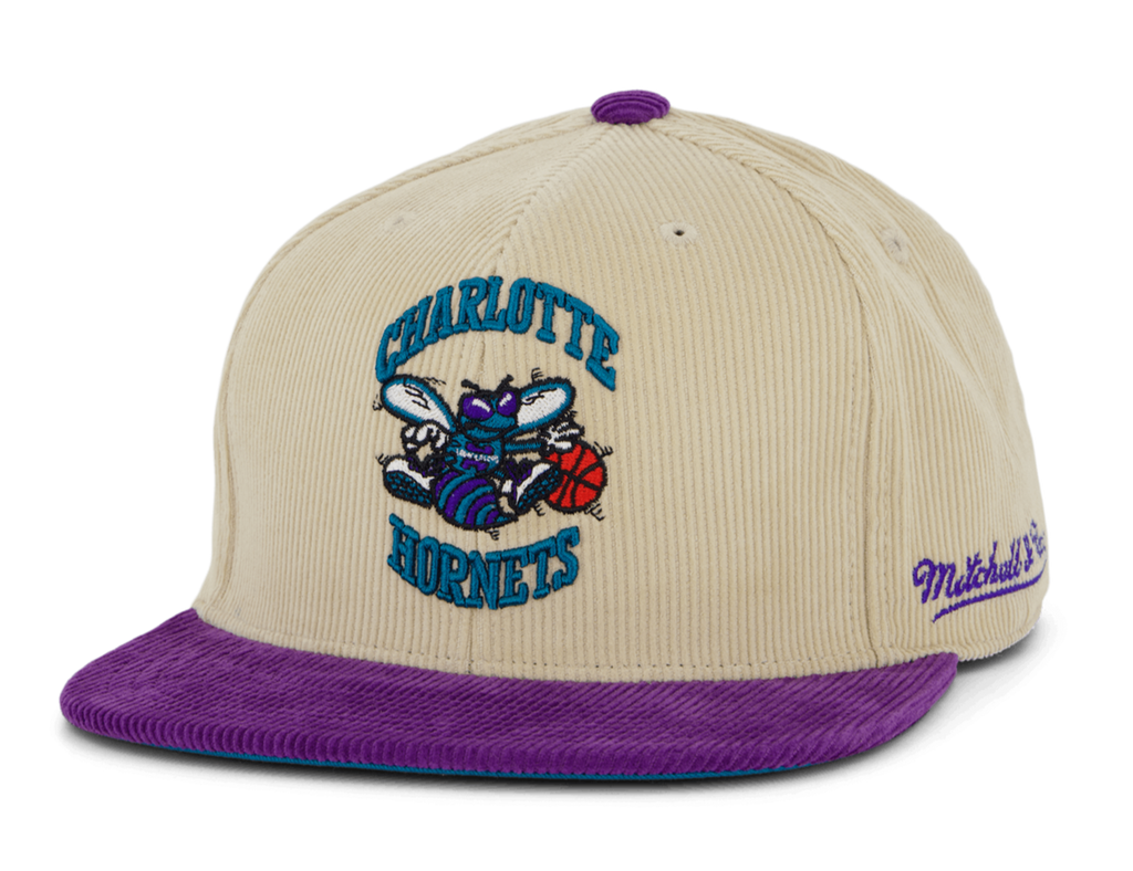 MENS MITCHELL & NESS NBA 2 TONE TEAM CORD FITTED HWC HORNETS
