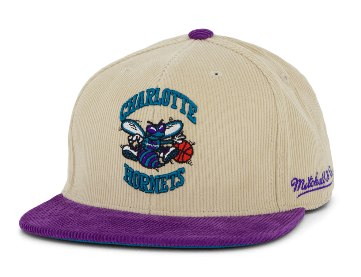 MENS MITCHELL & NESS NBA 2 TONE TEAM CORD FITTED HWC HORNETS