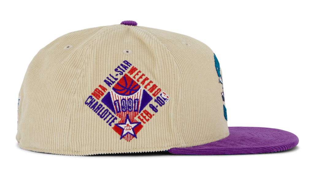 MENS MITCHELL & NESS NBA 2 TONE TEAM CORD FITTED HWC HORNETS