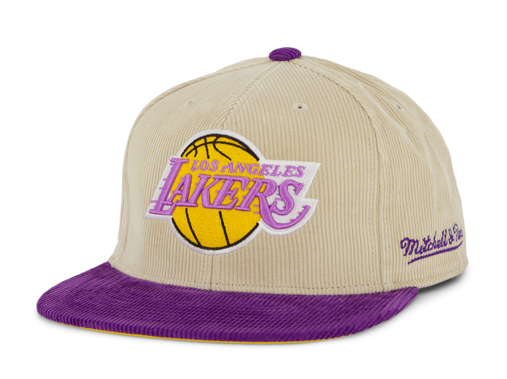 MENS MITCHELL & NESS NBA 2 TONE TEAM CORD FITTED HWC LAKERS