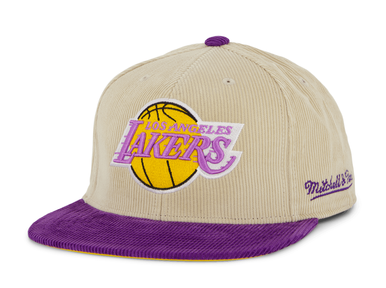 MENS MITCHELL & NESS NBA 2 TONE TEAM CORD FITTED HWC LAKERS