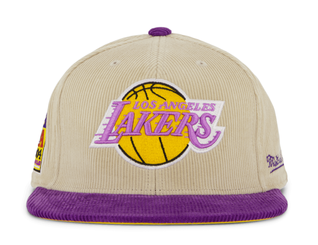 MENS MITCHELL & NESS NBA 2 TONE TEAM CORD FITTED HWC LAKERS
