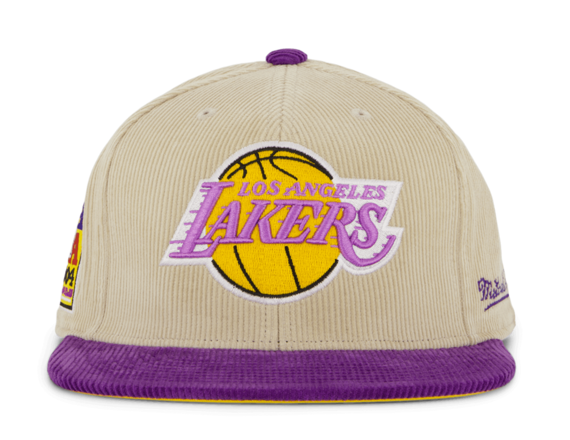MENS MITCHELL & NESS NBA 2 TONE TEAM CORD FITTED HWC LAKERS