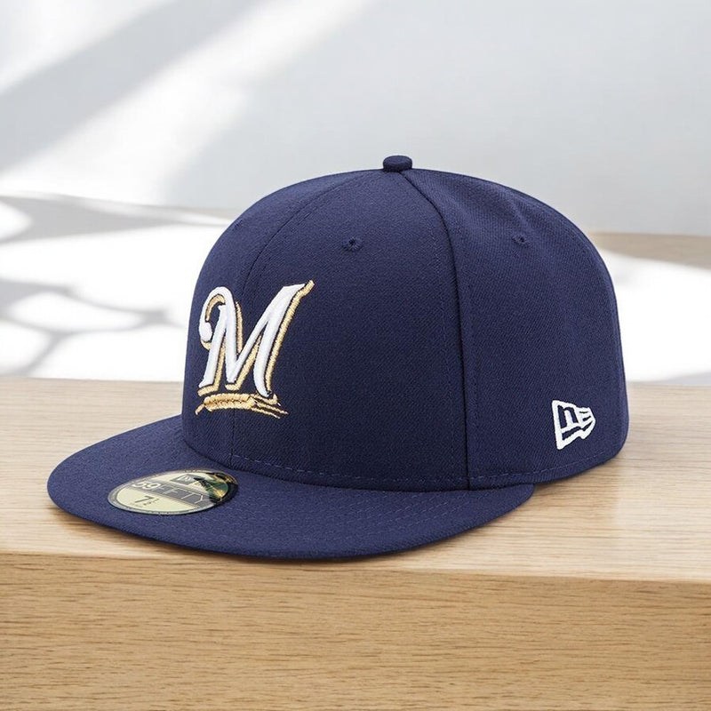 [70361062] Mens New Era MLB Authentic 59Fifty Performance Fitted - Brewers
