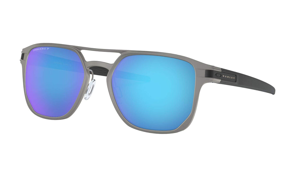 [OO4128-04] Mens Oakley Latch Alpha Polarized Sunglasses - Gunmetal/Sapphire