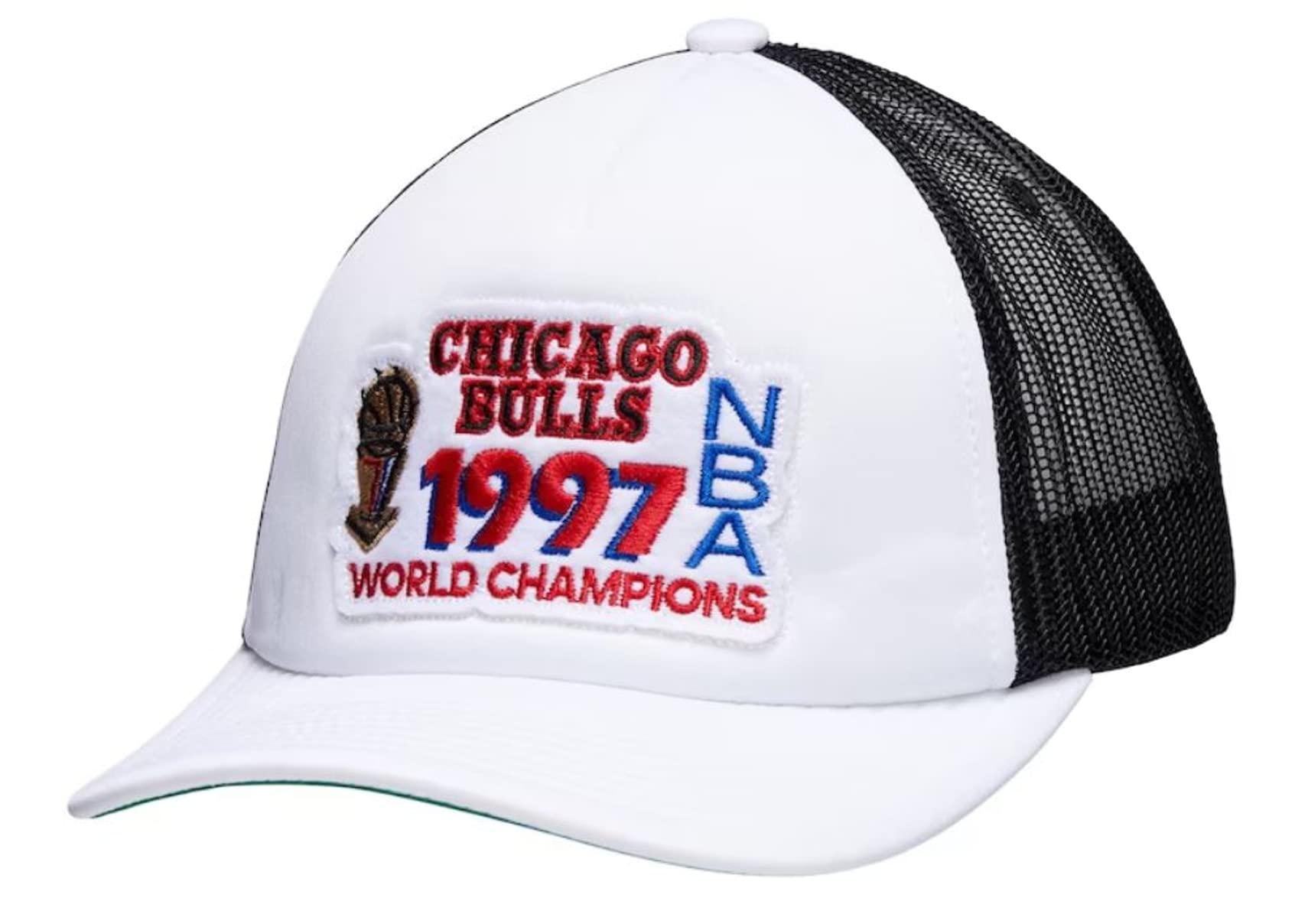 MENS MITCHELL & NESS NBA CHAMPIONSHIP TRUCKER BULLS - WHITE