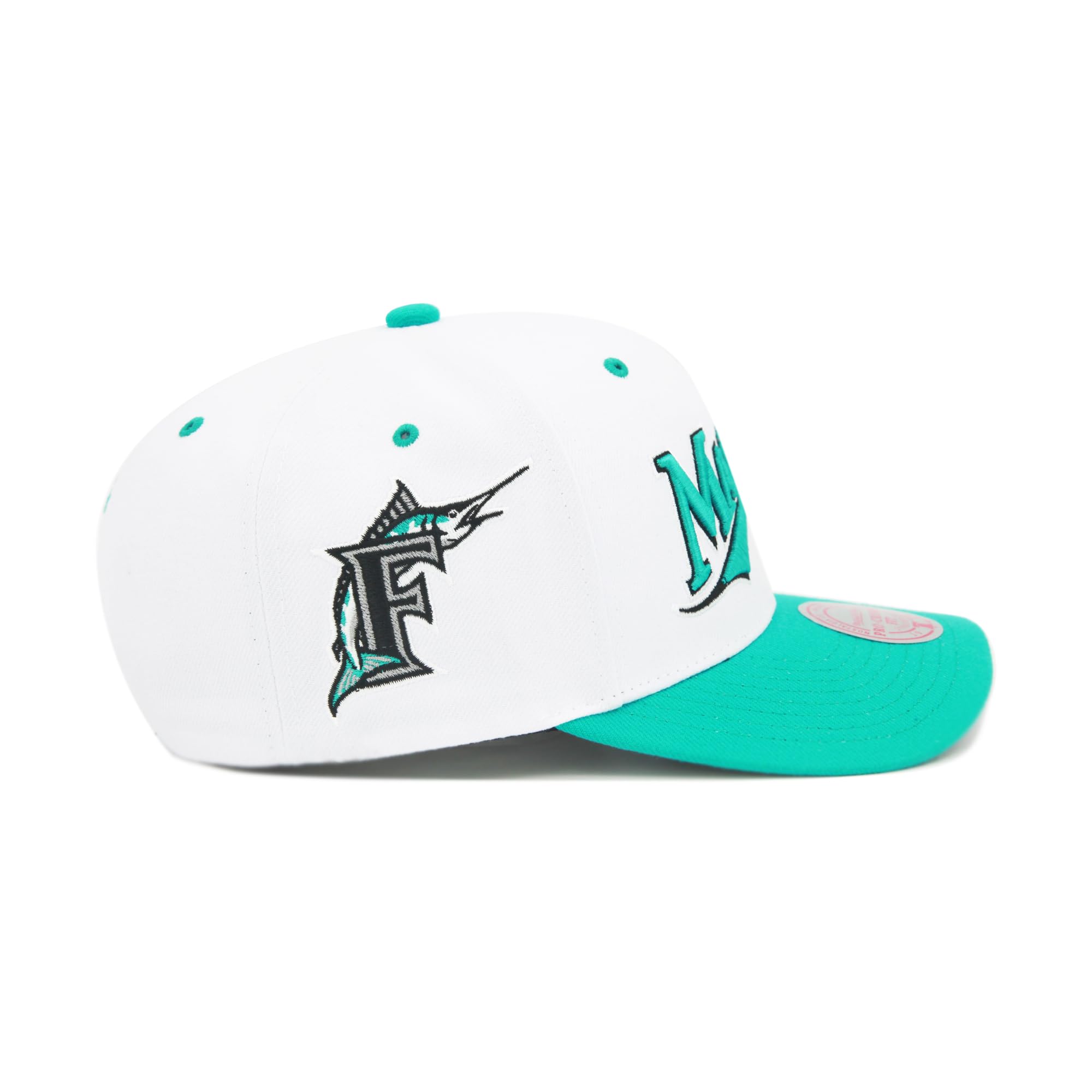 Mens Mitchell & Ness MLB EVERGREEN PRO SNAPBACK COOP MARLINS