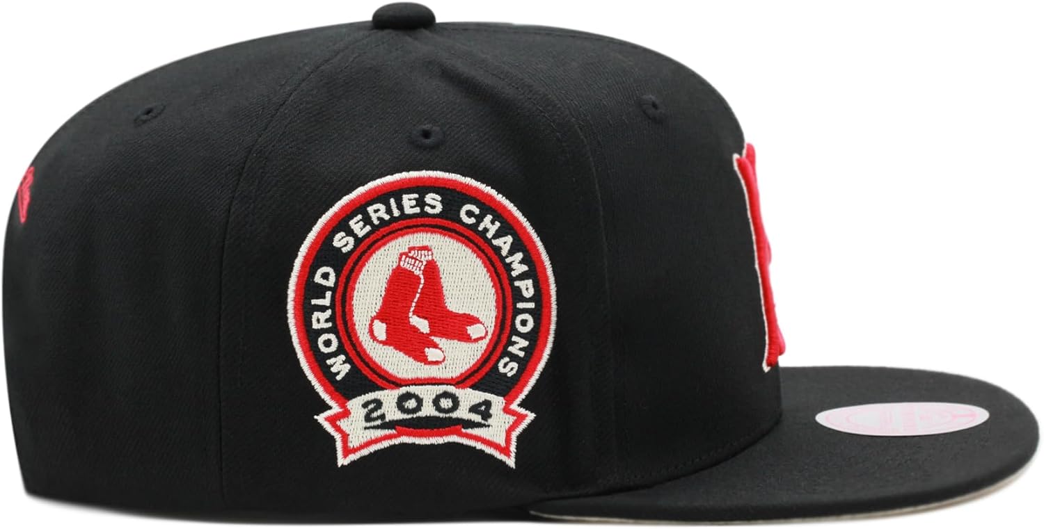 MENS MITCHELL & NESS MLB TEAM CLASSIC SNAPBACK COOP RED SOX - BLACK
